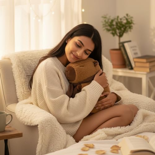 Image of Flufies Plush Soft Toys for New Born Baby and Baby Boy - Soft and Easy Wash Plush - Huggable Plush Toys for Girls and Boys - Soft Toy for Home Decor (Capybara in Scarf)