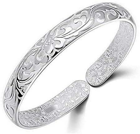 Generic Women Jewelry 925 Silver Sterling Silver Bracelet Fashion Cuff Bangle Chain Bracelets Practical Design, Medium