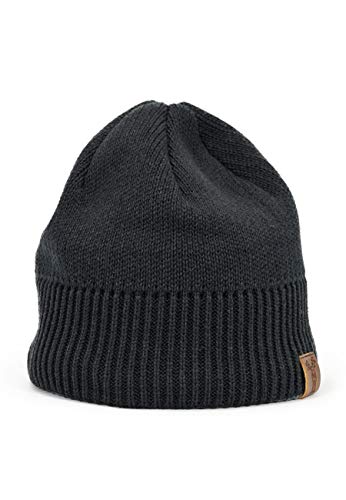 Elkline Strickmütze mit farbigem Rand und Fleece, Farbe:anthrazit