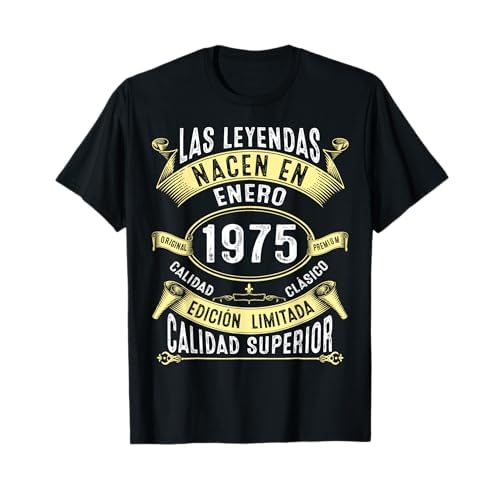 50 Cumpleaños hombre mujer 50 años Enero 1975 regalo Camiseta