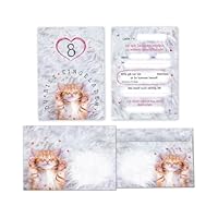 12 biglietti d'invito per l'8° compleanno per bambini, ragazze, ragazzi, gatti, unicorno, fantastici inviti per l'ottavo compleanno, per ragazze, compleanno