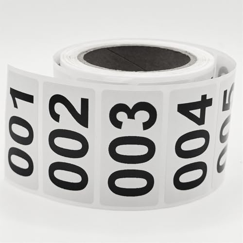 Inventory Labels - Consecutive Number Stickers 1-500, Product Claiming, Moving Box Numbering 1.57X0.787 Size (001-500)