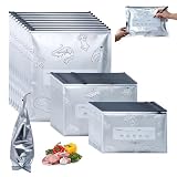 40PCS Reusable Aluminum Foil Sealable Storage Bags -2026 Resealable Vacuum Zipper Pouches for Food- Stand-Up Zipper Food Bags, 3 Sizes(Small, Medium, Large) for Kitchen, Meal Prep & Freezer Storage