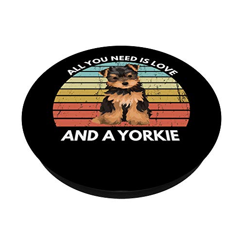 Funny Yorkie Tout ce dont vous avez besoin est d'amour et d'un Yorkshire Terrier PopSockets PopGrip Interchangeable – vue 2