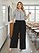 Lastshe Women's Plus Size Pants High Waist Wide Leg Work Casual Palazzo Trousers with Pockets Spring Clothes Fashion,Black,0X
