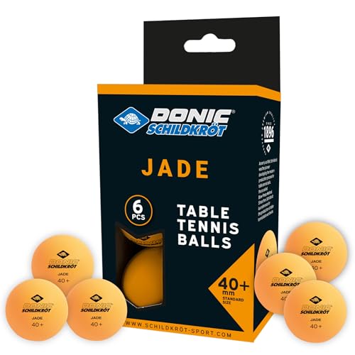 Donic-Schildkröt Jade Bolas de ténis de mesa | Poly 40 + 40 mm, conjunto de 6 unidades em blster | cores laranja/branco, ideal treino e lazer