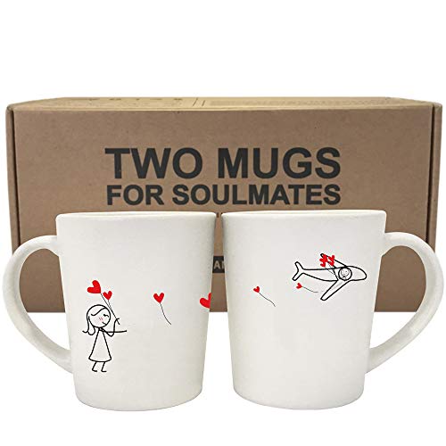 BOLDLOFT No Matter The Distance His and Hers Coffee Mugs- Long Distance Mugs