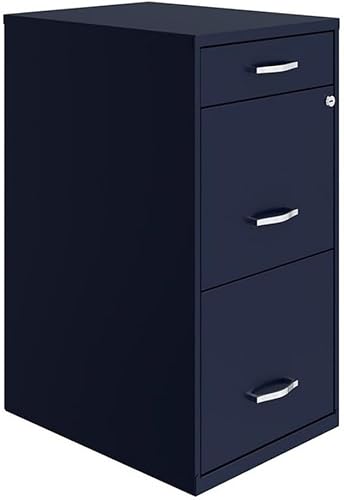 Miniatura 6 de Pemberly Row Archivador organizador de metal de 3 cajones de 18" en verde azuladoturquesa