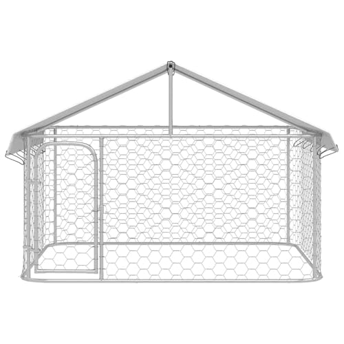 Outdoor-Hundezwinger mit Dach 200x200x150 cm, Hundezwinger Outdoor-Hundekäfig Sicherer Hundeauslauf für Garten Terrasse Draußen