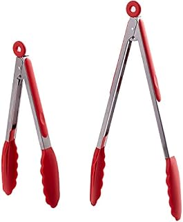 HiramWare Kitchen Tongs Set of 2 – 9 inch & 12 inch –