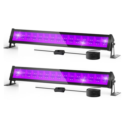 Projecteur UV pour fête et discothèque lot de 2 lampes de scène étanches noir