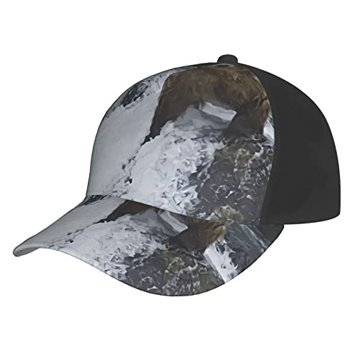 Casquette de baseball Polar Bear noire avec boucle de réglage précise et visière courbée