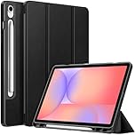 FINTIE Slim Case for Samsung Galaxy Tab S10 Lite/ S10 FE 2025/ S9 FE 10.9 Inch/Tab S9 11 Inch with Built-in S Pen Holder, Soft TPU Smart Stand Back Cover Auto Wake/Sleep Feature, Black