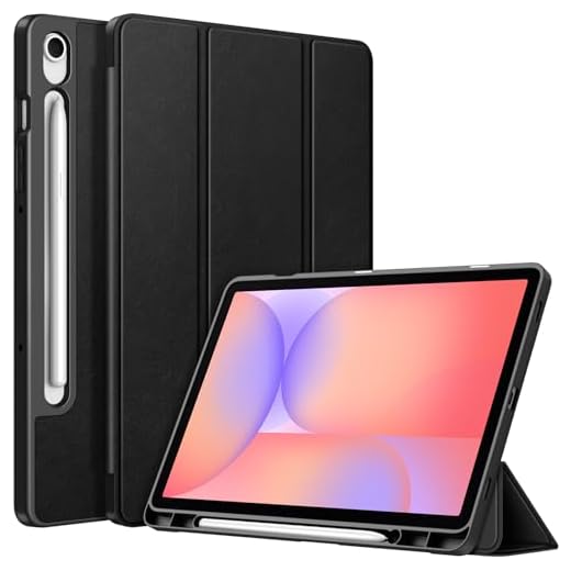Fintie Capa fina para Samsung Galaxy Tab S9 FE 5G 10,9 polegadas/Galaxy Tab S9 11 polegadas 2023 com suporte de caneta S integrado, capa traseira de suporte inteligente de TPU macio recurso de despertar/hibernar, preto