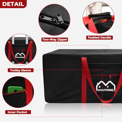 Extra Large Duffle Bag for Travel, 100L Camping Sports Equipment Storage, Waterproof Foldable Luggage Bag with Padded Handles (Red)2