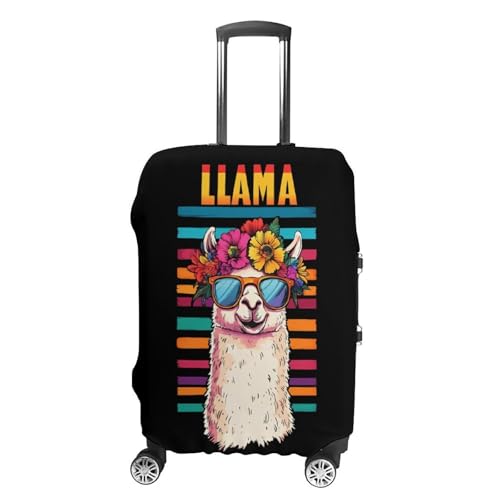 Vintage Llama Travel Luggage Cover for Suitcase 19-32 Inches Elastic Washable Baggage Protector
