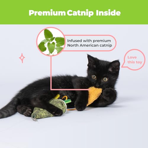 Image of Catify by Best Pet Supplies Interactive Sushi Set Catnip Cat Toy for Indoor Cats & Kittens, Plush Pull-Out Toppings Chew Toys, Durable, Soft, Enrichment Play