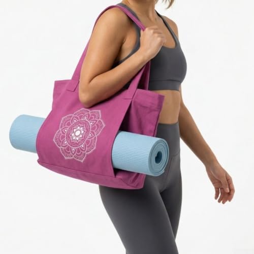 Bolsa para esterilla de yoga con correa de hombro desmontable y asas fijas 5