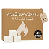 Blumixx Anzündwürfel – 1 Paket = 48 Würfel, Grillanzünder, Kaminanzünder und Kohleanzünder – Perfektes Grill Zubehör für Kamin und Grill, Anzünder Würfel