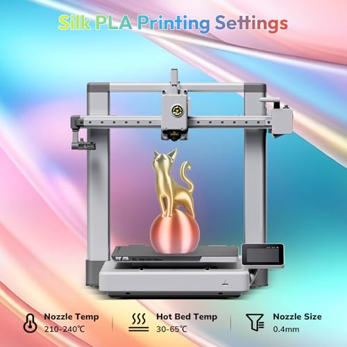 Image of AMOLEN Silk PLA 3D Printer Filament, Shiny Multicolor Rainbow PLA Filament 1.75mm, Gradient Color Change PLA 3D Printing Filament for Most FDM 3D Printer, Orange Yellow Blue Pink, 1kg (2.2lbs)
