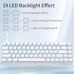 TMKB Wired Gaming Keyboard LED Backlit Ultra-Compact 60 Percent Keyboard,68 Keys Mechanical Keyboard with Separate Arrow/Control Keys, T68SE