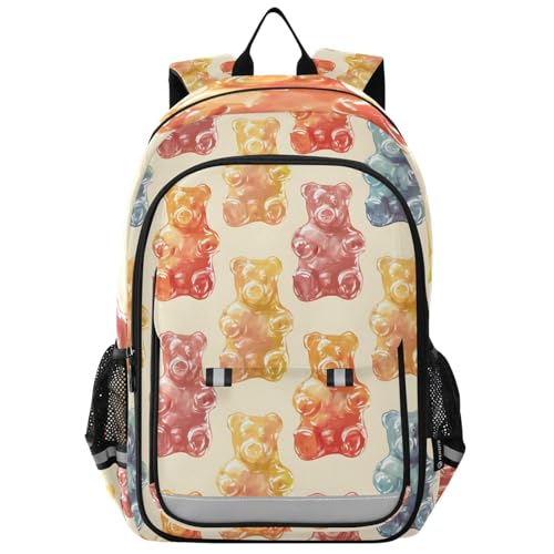 senya Mochila escolar para faculdade, mochila de viagem, mochila moderna, mochila antifurto, bolsa de ombro feminina e masculina, Gummy Bears Sugar, One Size