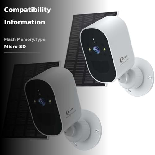 XVIM 1080P 2Pack Solar Security Cameras Wireless Outdoor, 2MP Battery Powered Camera with Color Night Vision, 2.4GHz WiFi Home Security, PIR Human Detection, 2-Way Talk, SD/Cloud, IP65 Waterproof