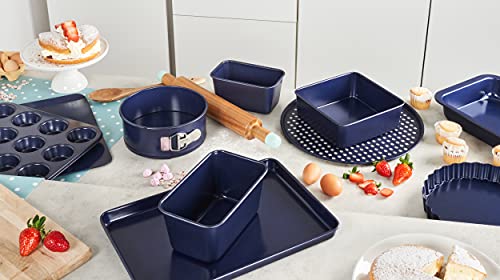 Foto von Zyliss E980197 Tarteform, Antihaftbeschichtung, Carbonstahl, Dunkelblau, mit Hebeboden, Quicheform, Spülmaschinenfest, 5 Jahre Garantie