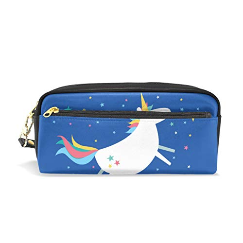 Preisvergleich Produktbild Kosmetische Schminktasche Bleistiftetui Stift Schreibwaren Tasche Reißverschluss für Student Boy Girl Vogelbeutel Geldbörse Blue Star Unicorn Rainbow