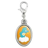 GRAPHICS & MORE Care Bears Wish Bear Antiqued Bracelet Pendant Zipper Pull Oval Charm with Lobster Clasp