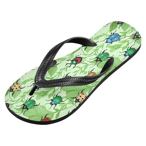 Burbuja Beetles Leaves Flip Flops for Women Men, Soft Thong Sandals Rubber Slippers for Pool Beach Essentials2