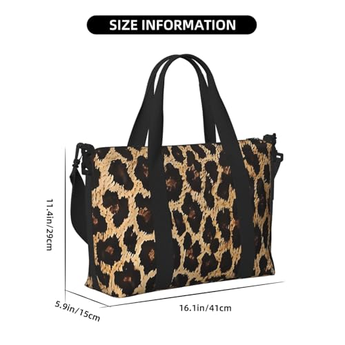 Leopard Print Printed Travel Duffel Bag for Men Women Shoulder Weekender Overnight Bags for for Beach Swim Sports Gym2