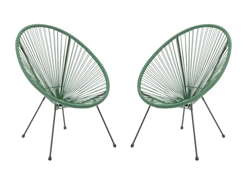 Vente-unique - Lot de 2 fauteuils de Jardin en Fils de résine tressés - Kaki - ALIOS III de MYLIA