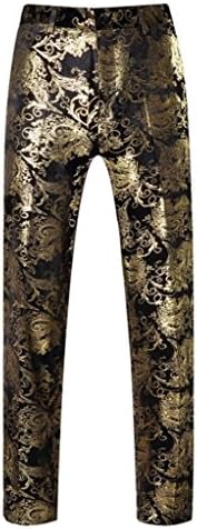 MOGU Mens Luxury Gold Dress Pants with Expandable Waist Size 34 Gold