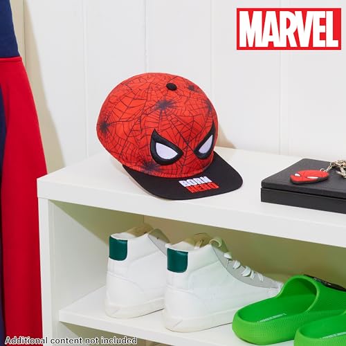 Marvel Spiderman Boys Baseball Cap with Adjustable Strap, Lightweight Snapback Sun Hat for Kids & Teens - Boys Gifts Red/Black2
