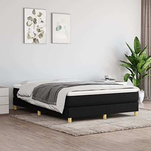 Homgoday Estructura de Cama Box Spring Tela Negro 140x190 cm, Base Somier para Adultos, niños y Adolescentes, Fácil Montaje Tipo 1 Camas y somieres Mobiliario