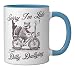 Sorry I’m Late Dilly Dallying Funny procrastination Ceramic Mug, Blue/White
