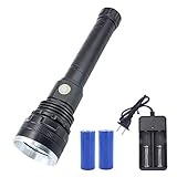 ChaseLight Heavy-Duty XHP50 LED High 2300 Lumens High Power Rechargeable Flashlight with 8000mAh 26650 Battery
