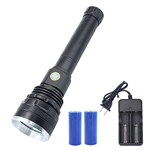 ChaseLight Heavy-Duty XHP50 LED High 2300 Lumens High Power Rechargeable Flashlight with 8000mAh 26650 Battery