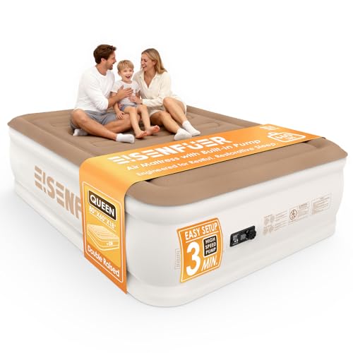 Air Mattress Queen with Built-in Pump – 18' Raised Inflatable...
