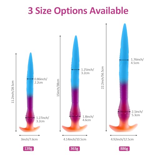 Image of 11.2 inch Soft Silicone Anal Plug, Unisex Flexible Anal Dildo Butt Plug Anal Training, Vaginal G-spot Stimulation Prostate Massage for Men Women Beginner (S)