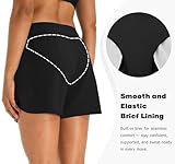 APTRO Women Swim Shorts Board Swimming Surf Beach Shorts Bikini Bottoms Quick Dry Ladies Sport Running Shorts Zip Pockets Black L - Image 3