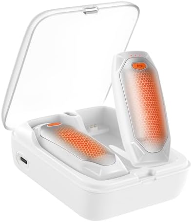 Kesguar Hand Warmers Rechargeable - 2 Pack 14000mAh AI Electric Hand Warmers with Charging Case, Magnetic 2 in 1 Pocket Handwarmers, Portable Heater Gifts for Women/Men/Christmas/Golf/Camping/Hunting