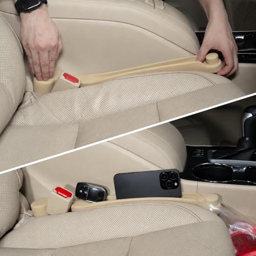 Image of Givifive Car Seat Gap Filler Set of 2, Soft Foam Multifunctional Seat Side Gap Filler with Organizer & Hook Function, 3in1 Gap Stopper Universal Fit Car SUV Truck Fill The Gap Between Seat & Console