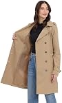 Michael Kors Manteau de tranchée double bouton pour femmes avec ceinture et amovible HoodTrenchcoat