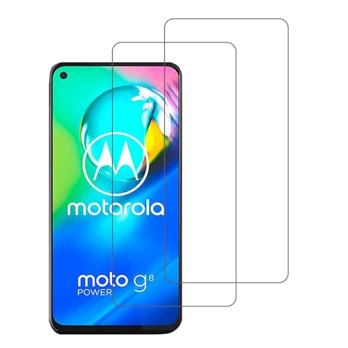 Shunwige (2 Paquetes) Diseñado para Motorola Moto G8 Power Protector de pantalla de vidrio templado, 9H, 0.33mm, Anti Scratch, Bubble Free
