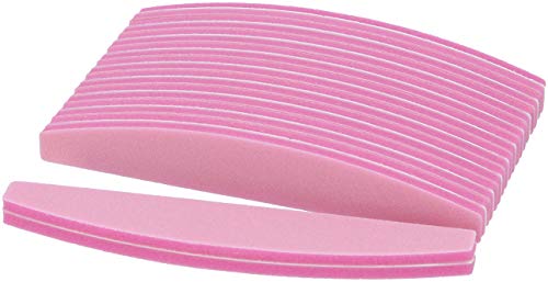 99nails 10 Stück Profi Buffer Nagelfeile Trapez Halbmondfeile Pink Nagelstudio Buffer Feile 100/180 Körnung Profibuffer
