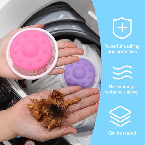 2026 Upgraded Pet Hair Remover for Laundry,Lint Catcher for Washing Machine, Laundry Pet Hair Catcher, for Use with Top Loading Washing Machines,Cat and Dog Hair Washing Machine Catcher 3PCS