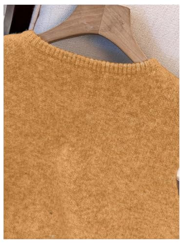 Image of RoseSeek Women's Button Down Sweater Vest Sleeveless Crewneck Knit Outerwear Old Money Knitwear
