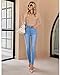 GRAPENT Cute Clothes Pants for Womens Fashion High Waisted Tummy Control Pants High Rise Skinny Jeans Fall Work Clothes for Women Business Casual Clothes Color Medium Blue Large Size 12 Size 14